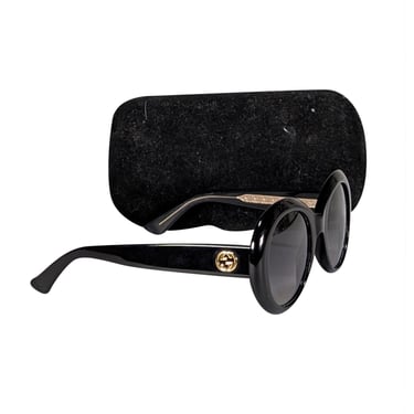 Gucci - Black Large Round Sunglasses