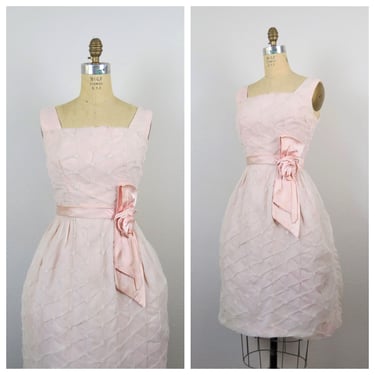 Vintage 1960s party dress, cocktail, wedding guest, formal, prom, pink, barbie, size small 