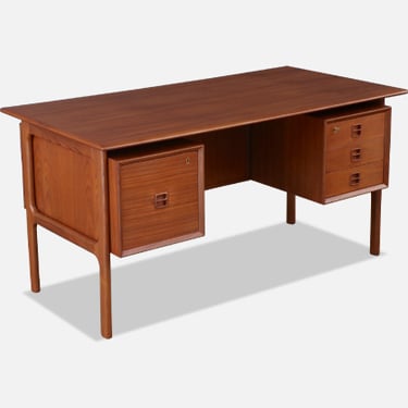 Erik Brouer Executive Desk with Bookcase for Brouer M\u00f8belfabrik