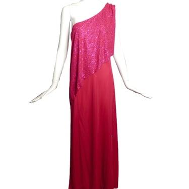 1970s Glitter Dot Evening Dress, Size-8