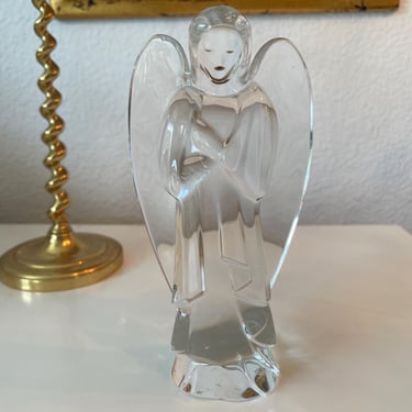 Baccarat Crystal Angel Praying with Arms Crossed Standing | Beautiful Art Glass Angel | Great Gift | READ FLAW 