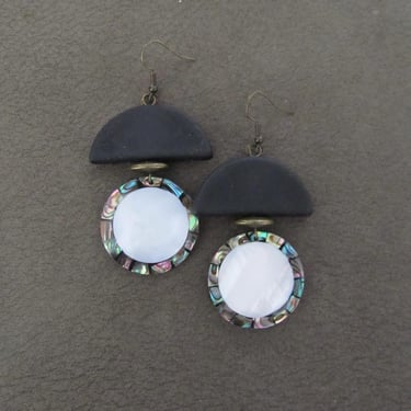 Mother of pearl shell geometric earrings 2 