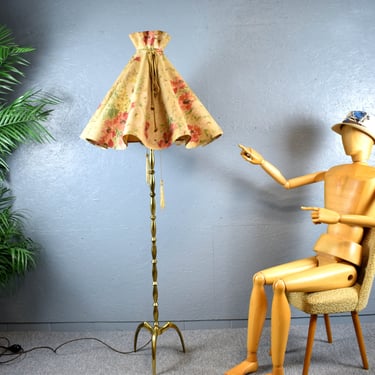 1950s Tripod Floor Lamp Crow's Foot Floor Lamp Lamp Light Vintage Design Brocante Retro Mid Century Floor Lamp 