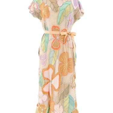 Pastel Floral Crochet Dress