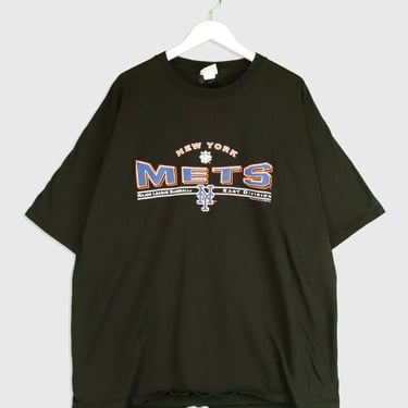 Vintage 2002 MLB New York Mets Vinyl T Shirt Sz 2XL