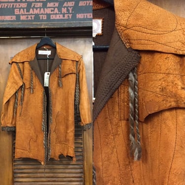 Vintage 1960’s “Miura” Label Leather and Yarn Traveler’s Jacket, Vintage Coat, Western Wear, Vintage Leather, Vintage Clothing 