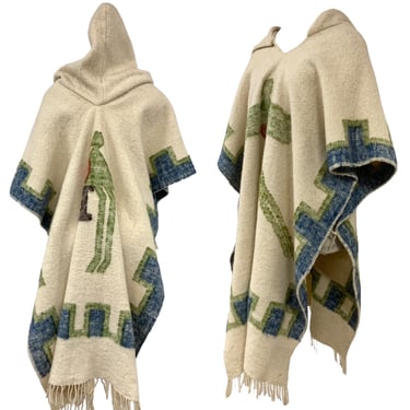 Vintage Hand Loom Woven Southwestern Poncho