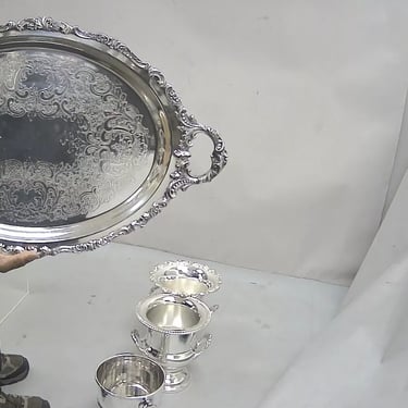 Vintage Baroque by Wallace Oval Silver Plated Victorian Serving Platter Tray