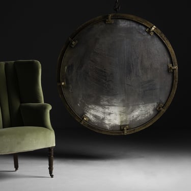 Massive Convex Mirror / Barrel Back Armchair