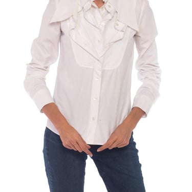 1990S VIKTOR & ROLF White Cotton Iconic Multi Collar Shirt 