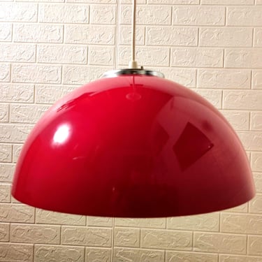 Vintage Ceiling Lamp/ Design Guzzini Ceiling Light / Meblo Guzzini Light/ Red Pendant Light / Italian Design / 70s / Mid Century/ Yugoslavia 