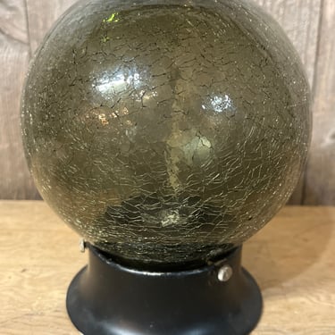 Vintage Smokey Crackle Glass Globe Light 6” X 7.5”