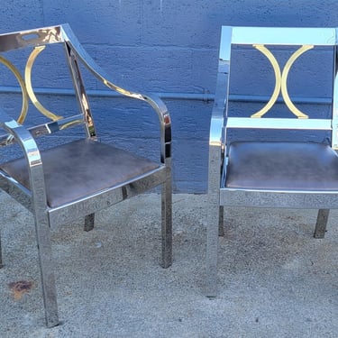 Stainless Steel Karl Springer Dining or Side Chairs 
