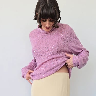 Sequined Pink Merino Knit (XL)