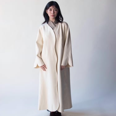 Cream Wool Coat | Laura Biagiotti 