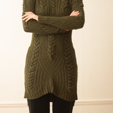 Céline Phoebe Philo Olive Cable Knit Sweater 
