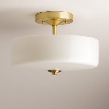 Large Semi Flush - Entry Light - Multi bulb Fixture - Modern Lighting - Brass Lamp - Ceiling Lighting 