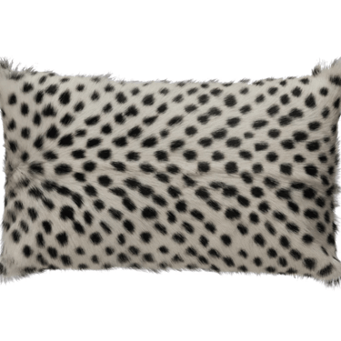 20&quot; x 12&quot; Goat Fur Lumbar Pillow w/ Printed Spots