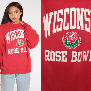 Wisconsin Badgers Sweatshirt 90s Rose Bowl Football Shirt 1993 NFL Shirt Graphic Tee Sports Vintage Fruit of the Loom Extra Large xl 