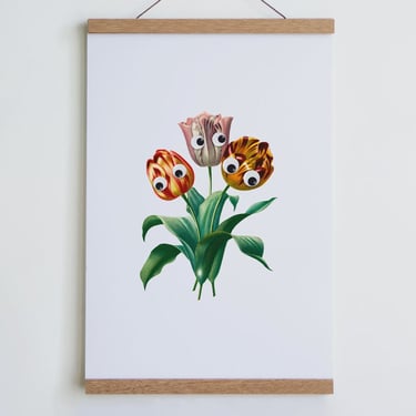 Googly Tulips Print Large 12x18