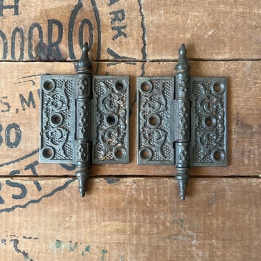 Pair of Ca. 1880s Eastlake Door Steeple Tip Hinges 3