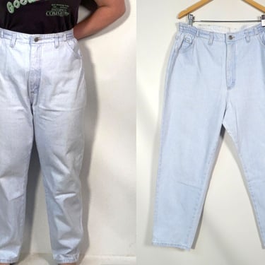 Vintage 90s Plus Size Lee Light Wash High Waist Mom Jeans Made In USA Size 18P 36x29 