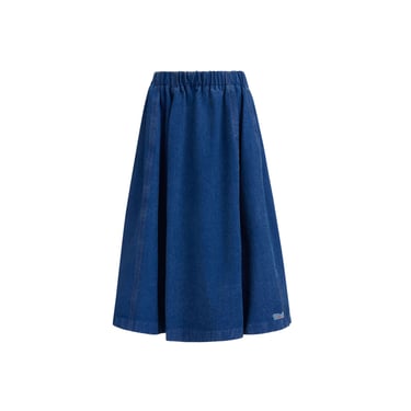 Paneled Denim Skirt