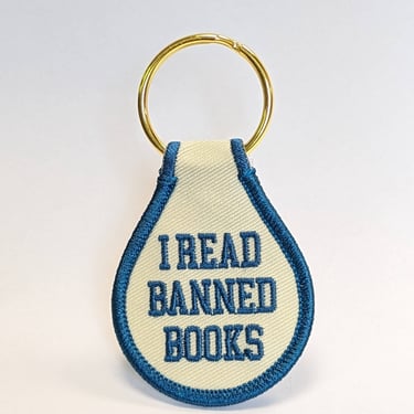 I Read Banned Books Embroidered Key Tag