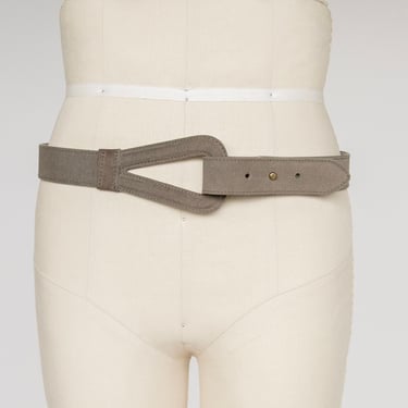 1980s Belt Suede Leather Cinch Waist Grey Large 