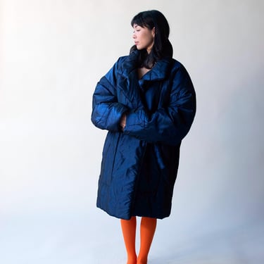 Cobalt Blue Sleeping Bag Coat | OMO Norma Kamali 