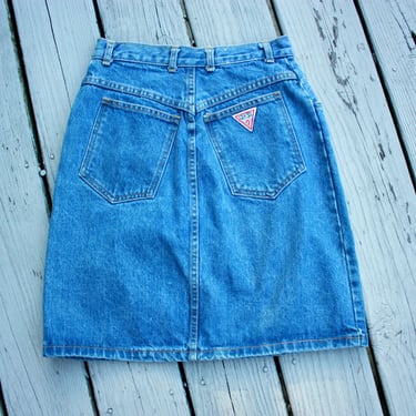 80s 90s Guess Denim Skirt Size S 