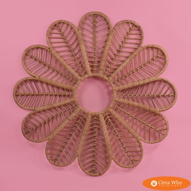 Wrapped Rattan Flower Wall Decor