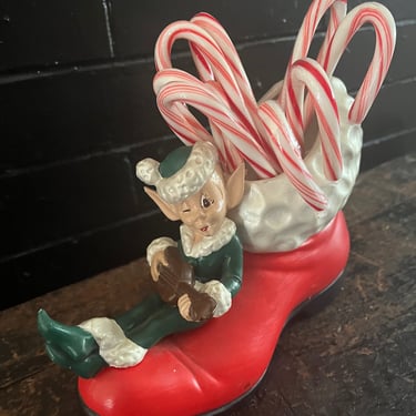 Vintage Christmas Elf Planter Vintage Christmas Decoration Christmas Collectible 