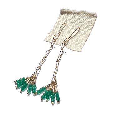 Debbie Fisher | Green Onyx and Gold fill Earring