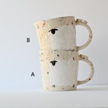 Sheep Mugs with Large Sheep | Handmade Pottery | Handmade Ceramics 