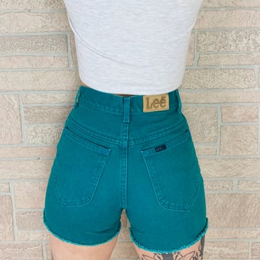 Lee Teal Denim Cut Off Jean Shorts / Size 23 24 XS 