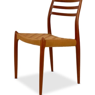 Teak Møller 78 Dining Chair with Woven Fabric Seat - FREE SHIPPING 
