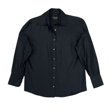 Gucci Black Logo Button Down