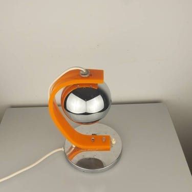 Meblo Guzzini Space Age Eyeball Light / Vintage Chromed Bedside Table Lamp / Mid Century Modern / Retro Desk Lamp / UNIQUE 