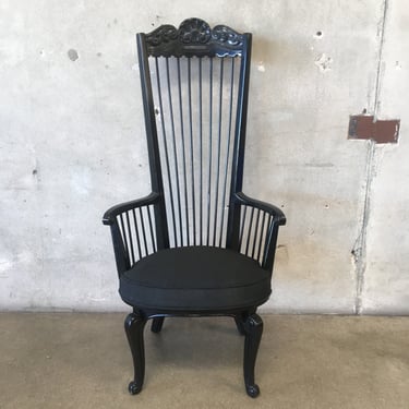 Extra Tall Black Enameled Windsor Chair