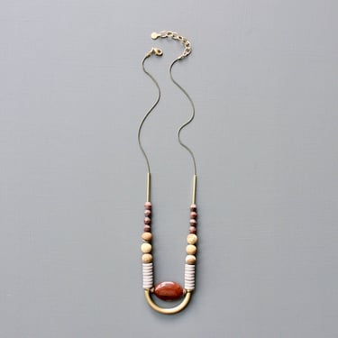 Jasper + Glass Geometric Necklace