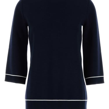 Gucci Women Navy Blue Wool Oversize Sweater