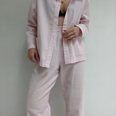 Vintage Blush Seersucker Pant Set