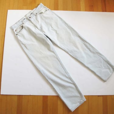 Vintage 90s Grunge Levis 501 35 - Bleached White Light Wash 501 Levi's Straight Leg Denim Jeans - Worn In Faded 
