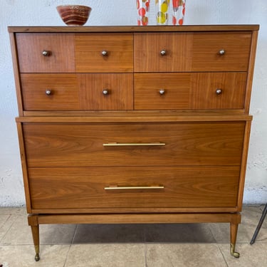 Mid Century Walnut Highboy Dresser by Kroehler