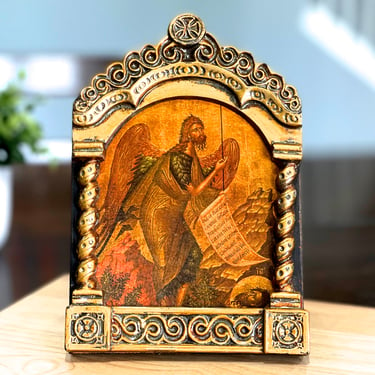 VINTAGE: Wooden Religious Wall Hanging - Angel - SKU 
