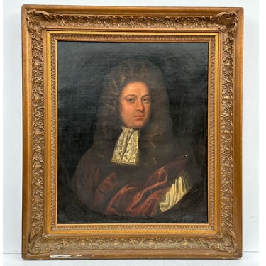 British School Oil on Canvas Painting, Portrait of a Noble Gentleman