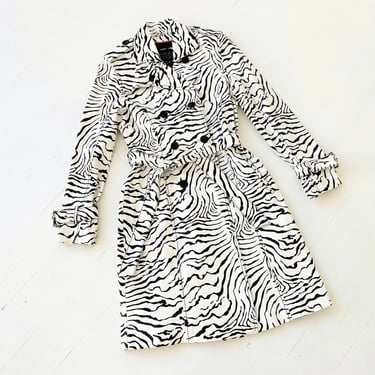 1990s Wilsons Zebra Print Belted Leather Jacket 