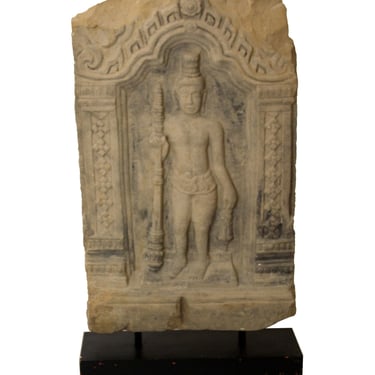 Antique Artifact Carved Temple Stele Stone Slab Art Sculpture 