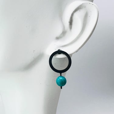 Post Modern Earrings Turquoise Circle 